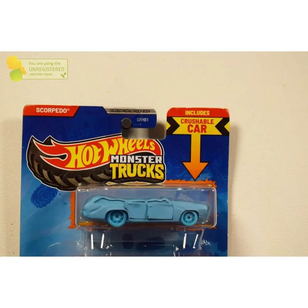 Hot Wheels Monster Truck Scorpedo and Crushed Wagon Flat Iron 1/64 Scale